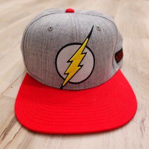 DC Comics The Flash Grey & Red Lightening Emblem Snapback Baseball Cap